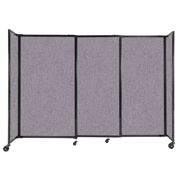 Versare StraightWall Sliding Portable Partition 7'2" x 5' Cloud Gray Fabric 1460308 - main